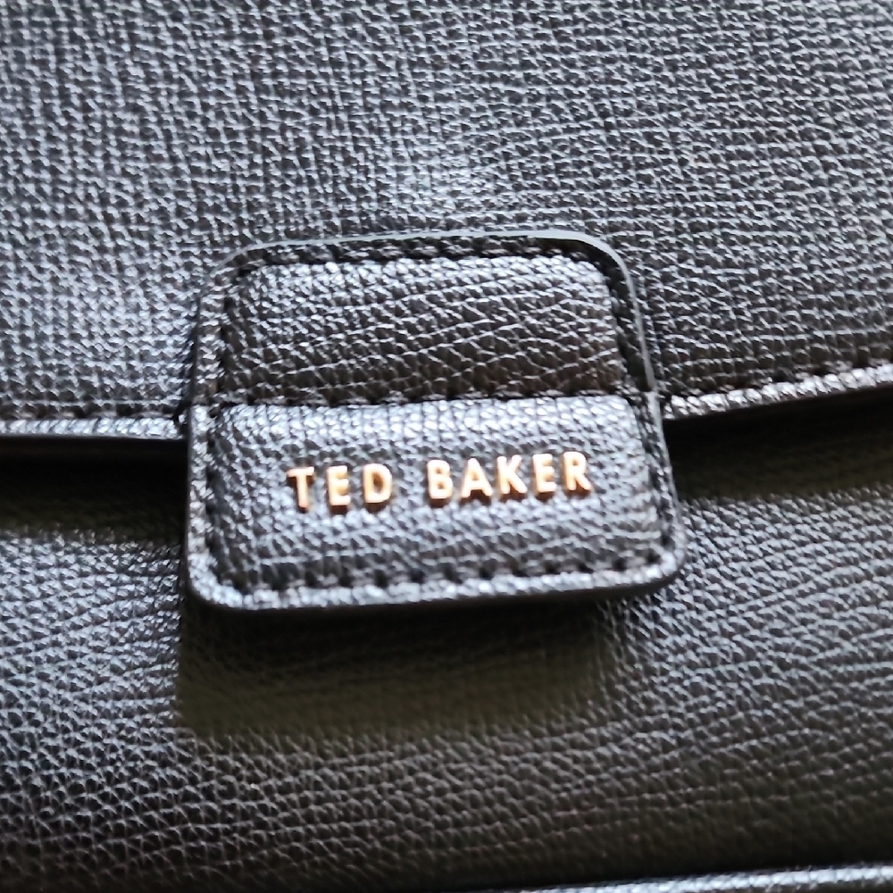 Ted Baker Black Crossbody Bag Studded Strap Mini Structured Leather Purse - Picture 5 of 11